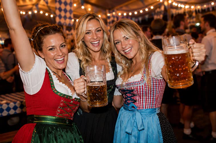 Guests celebrating at Copenhagen Oktoberfest