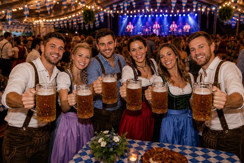 Guests celebrating at Copenhagen Oktoberfest