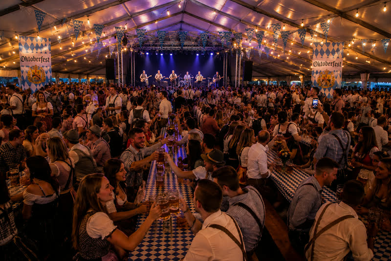 Guests celebrating at Copenhagen Oktoberfest